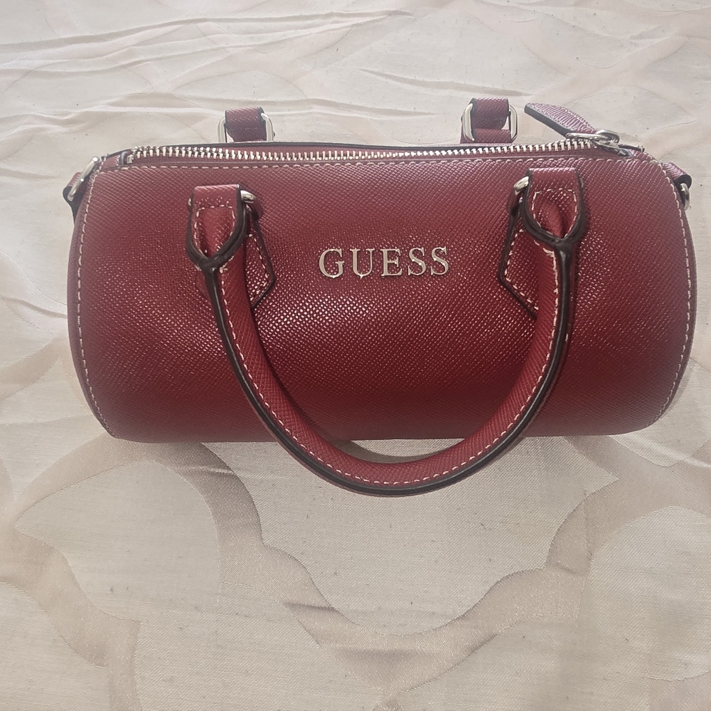 Guess Chic Red Crossbody Bag with Chain Detail. NEW